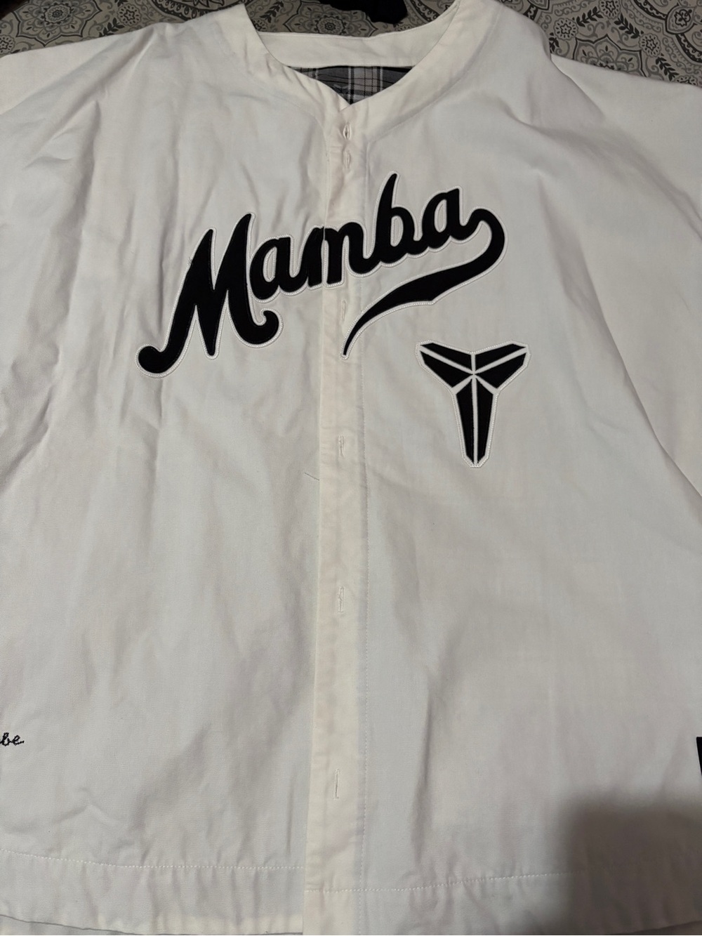 Logo White Men’s Button Baseball Shirt